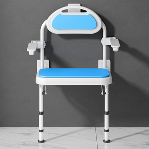 Chaise de douche murale pliante en alliage d'aluminium, siège de bain antidérapant pour personnes âgées, équipement de sécurité pour salle de bain - Product Image 3