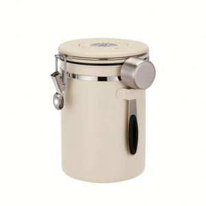 Recipiente hermético para café, contenedor de granos de café de acero inoxidable, contenedor de almacenamiento de alimentos para cocina con marcador de fecha y cuchara. - Product Image 1