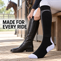 Chaussettes d'équitation techniques rembourrées, respirantes, renforcées, durables, avec logo personnalisé en couleur