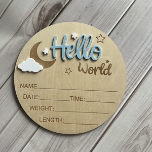 Carte Milestone in Legno Personalizzate a Forma di Nuvola per Celebrazioni di Neonati, Monitoraggio della Crescita del Bambino e Accessori Fotografici Memorabili - Product Image 3