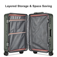 Valise rigide ABS+PC avec cadre en aluminium, bagages 20/24/28 pouces, serrure à code TSA 360 °   Roues pivotantes avec logo personnalisé OEM en gros