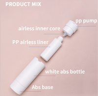 Bouteilles Cosmétiques Airless Luxe en Plastique, Flacon Pompe Rechargeable à Faible MOQ, Emballage Haut de Gamme Double Paroi pour Soins de la Peau
