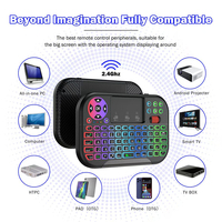 Panel Táctil para Juegos Móviles Topleo, Mini Teclado Inalámbrico con Retroiluminación de 7 Colores, Ratón Inalámbrico IR, Mini Teclado Inalámbrico