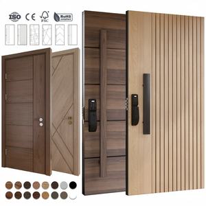 Puerta de Entrada Moderna, Grande y Lujosa de Madera Sólida con Función Antirrobo, Diseño Modular para Uso en Hogares y Hoteles - Product Image 2