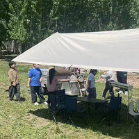 Wasserdichtes Mehrpersonen-BBQ-Vordach für Draußen, Camping-Zubehör, Sonnenschutz-Tuch aus Polyester, Regen- und Sonnenschutz-Strandüberdachung
