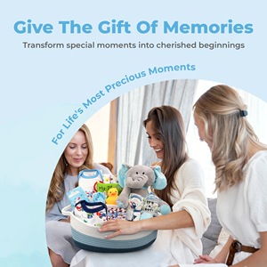 Cestini regalo per neonato neonato blu Set regalo per neonati essenziali per neonati e mamme in attesa Set di Layette per i più piccoli - Product Image 4