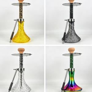 Juego de Cachimba Decorativo con Base de Metal y Vidrio, Pipa para Fumar con Asa y Tubo para Salón o Bar - Product Image 3