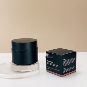 Pot en verre noir mat 5g 10g 15g 20g 50g 100g en promotion – Bouteille d'emballage cosmétique noire pour crème visage avec emballage boîte - Product Image 1