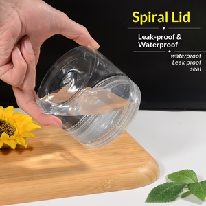 Food Grade Clear Round <b>Plastic</b> <b>Jar</b> With Screw Lid Leak Proof Transparent Container For Snack Dessert Nut Food Storage - Product Image 4