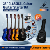 Acoustic Classical Guitar 6 Nylon Strings 38 Inch Gloss/Matte Finish Guitar Rosewood Fretboard Multi-Color Chinese Factory