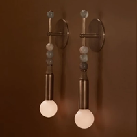 Lámpara de Pared de Mármol Francés de Diseño, Lámpara de Pared LED de Alta Gama para Decoración de Fondo, Adecuada para Estudio, Dormitorio y Sala de Estar