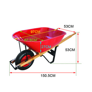 WH6601 America Hotsale Wheel Barrow Heavy Duty <span class=keywords><strong>Carretilla</strong></span> con carga 180kg 100L 4,00-8 pulgadas <span class=keywords><strong>Rueda</strong></span> neumática para jardín - Product Image 2