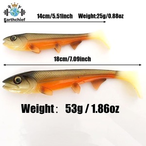 Leurre de pêche populaire Bombshad Square Tail Swimbait Shad pour brochet, 14cm 18cm, impression 3D, artificiel, pour la pêche en mer et les grosses prises, Wobbler - Product Image 2