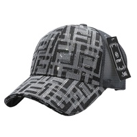 Gorra de béisbol unisex ajustable de 6 paneles con malla de diamantes de imitación, nueva, fresca y versátil para parejas, protección solar para el verano