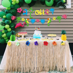 Festa estiva hawaiana forniture <span class=keywords><strong>Aloha</strong></span> Banner con pappagallo ananas cocco albero segno di pasqua ghirlanda decorazioni - Product Image 4