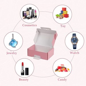 صناديق ورقية فاخرة قابلة للطي بشعار مخصص، علب تغليف وردية فاخرة للملابس والمجوهرات والعطور، علبة شحن بالبريد - Product Image 2
