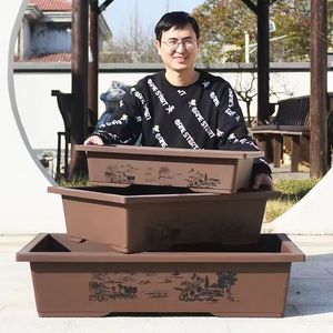 Macetas rectangulares para bonsái al por mayor, macetas y macetas de plástico de alta calidad, macetas tradicionales chinas para <span class=keywords><strong>jardín</strong></span> al aire libre - Product Image 2