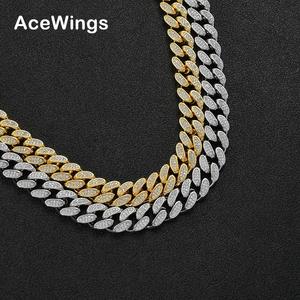 BC005 Chaîne cubaine en laiton 12mm, 16, 18, 20, 24 pouces, style Hip Hop, entièrement pavée de micro-zircons CZ, collier bijou - Product Image 2