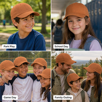 Casquette de baseball vierge personnalisable avec logo, en sergé de coton, 6 panneaux, réglable, unisexe, pour enfants, broderie, vente en gros, OEM, faible MOQ