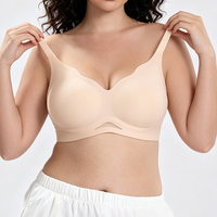 Soutiens-gorge confortables sans armatures pour femmes, grande taille, style européen et américain, pour le commerce transfrontalier, soutien-gorge invisible en gelée, R&D de produits