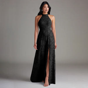 الإرهاق الأزهار فستان وصيفة الشرف خط متقاطع الظهر مع الشق الجانبي المفاجئة إغلاق الكلمة طول الشيفون حزب نمط أحجام XS XL - Product Image 1