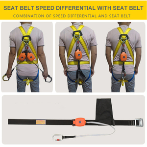 Cincha 1,8 m diferencial de velocidad cuerpo completo arnés de 5 puntos cincha detención de caídas trabajo en descenso de altura autoblocante - Product Image 6