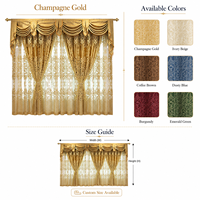 Rideaux de salon en jacquard doré brillant, double couche, voile, rideaux de luxe pour villa