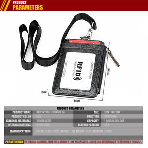 ซองใส่บัตรประจำตัว/ป้ายชื่อหนังแท้ พร้อมสายคล้องคอ กระเป๋าใส่บัตร ป้ายชื่อ บัตรประจำตัว บัตรพนักงาน - Product Image 5