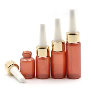 Empty Freeze-dried Powder Oil Serum 5ml 15ml 10ml 20ml Tube Glass Bottle With Aluminum Collar And Plastic Bugle Head