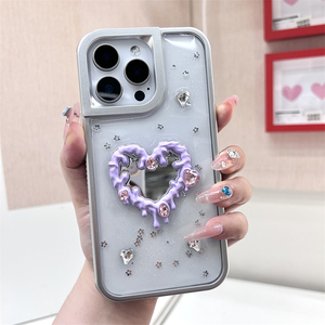 เคสโทรศัพท์มีเพชรมันวาวกระจกรูปหัวใจหลากสีสำหรับ50X infinix 5G Hot <span class=keywords><strong>60</strong></span> 60i 4G 50 Pro 4G Smart 10 PLUS - Product Image 2