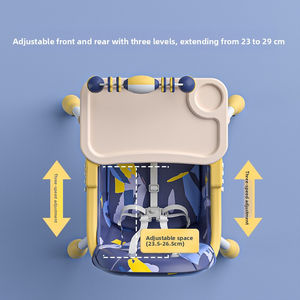 Silla Alta Multifuncional Plegable y Portátil para Bebé con Altura Ajustable y Bandeja Extraíble - Segura y Fácil de Limpiar para el Hogar - Product Image 2