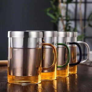 แก้วชาแก้วใสขนาด 400 มล. 500 มล. แก้วกาแฟโบโรซิลิเกตคุณภาพสูง พร้อมที่กรองชาสแตนเลส สำหรับใช้ในบ้าน ร้านอาหาร โรงแรม - Product Image 3