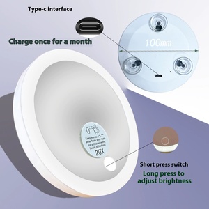 <span class=keywords><strong>Espejo</strong></span> de Maquillaje con Luz LED para <span class=keywords><strong>Baño</strong></span>, Doble Cara, Acabado Plateado, 4 Pulgadas (10 cm), 10X 20X 30X Aumentos, Recargable, con Ventosas - Product Image 3