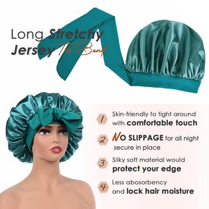 <span class=keywords><strong>Bonnet</strong></span> <span class=keywords><strong>de</strong></span> nuit double couche en satin grande <span class=keywords><strong>taille</strong></span> pour femmes, avec bande élastique, idéal pour cheveux longs, bouclés ou tressés - Product Image 5