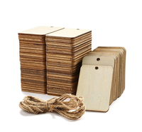 Maßgefertigte 120 Unbehandelte Holzprodukte, 2 X 1,3-Zoll Holzstücke mit Hanfseil, Bastelprojekte für Feiertage, Dekoration, Malerei