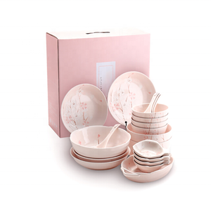 Boîtes en <span class=keywords><strong>carton</strong></span> et en papier ondulé rose, avec poignée en plastique, bol et <span class=keywords><strong>assiette</strong></span> en céramique, boîtes de rangement en <span class=keywords><strong>carton</strong></span> personnalisées - Product Image 1