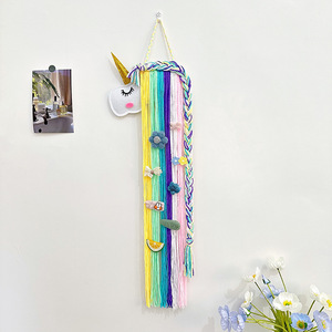 Porta Fiocchi per Capelli a Forma di Unicorno per Ragazze, Decorazione da Appendere <span class=keywords><strong>e</strong></span> Organizzatore per Mollette, Rosa Acceso <span class=keywords><strong>e</strong></span> Ciano - Product Image 6