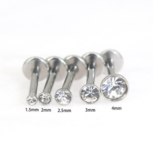 <span class=keywords><strong>Piercing</strong></span> de Titanio G23 con Base Plana y Sistema Push-Pin de 20G para Oreja y Labio, Venta al Por Mayor para Mujeres - Product Image 4