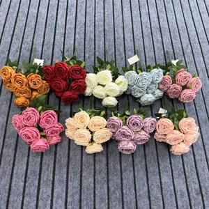 Offerta Speciale: Bouquet di 9 <span class=keywords><strong>Rose</strong></span> Principessa Artificiali per Decorazioni Matrimoniali ed Eventi in Hotel in Cina - Product Image 2