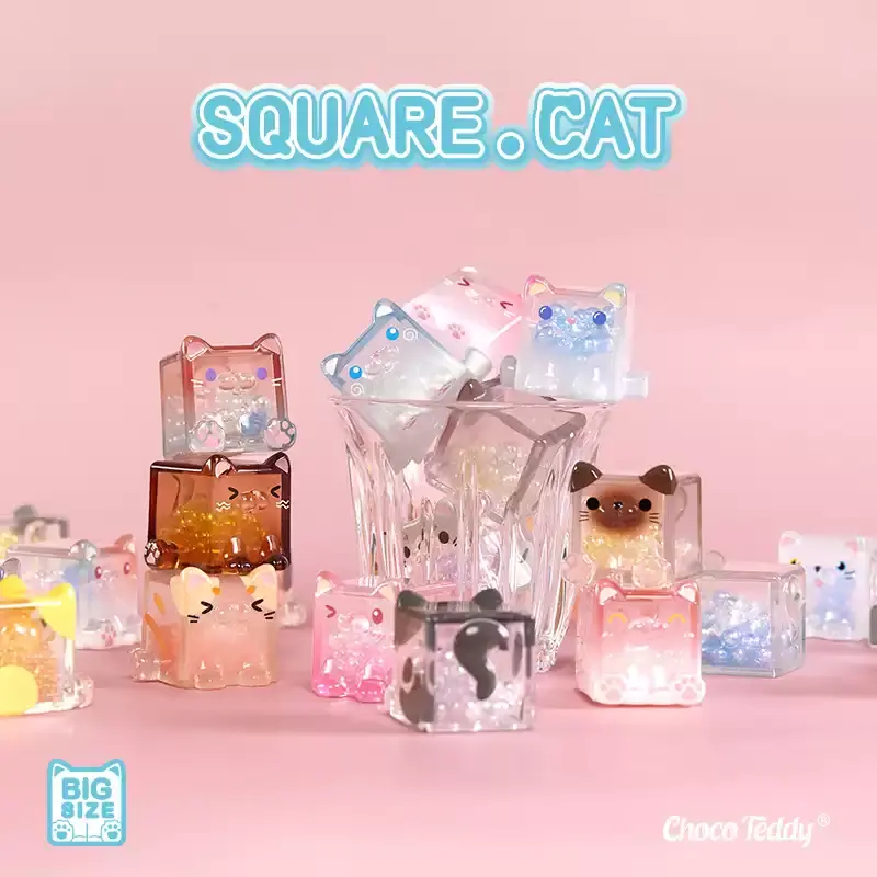 ChocoTeddy Big Square Cat Ice Cool Series Blind Box Collectible Figure ...