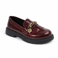 Mocassins en cuir PU pour le printemps et l'automne, chaussures décontractées avec pompons, chaussures de loisirs noires pour enfants