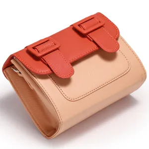 Kontrast farbe Tasche Mini PU Leder Umhängetaschen für Frauen