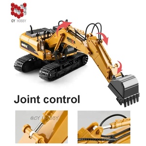 HUINA 1535 1:14 15CH Excavatrice RC en métal Jouets de construction radiocommandés <span class=keywords><strong>Camion</strong></span> excavatrice <span class=keywords><strong>radiocommandé</strong></span> avec godet en métal - Product Image 3
