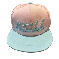 Casquettes Snapback en toile bleu marine à 6 panneaux, profil bas, non structurées, à visière plate, avec boucle en métal et cuir, logo personnalisé – Grande Vente