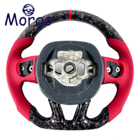 Volant de direction en fibre de carbone forgée rouge et blanc personnalisé pour l'intérieur de la voiture, pour Dodge Challenger Charger Hellcat SRT 2015+