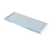 Plateau de rangement rectangulaire en verre cristal miroir, gravé et poli, style géométrique simple et luxueux, pour hôtel d'affaires moderne, de style américain.