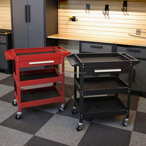 Üç katmanlı haddeleme oto tamir aracı sepeti donanım arabası tekerlekli mobil OEM desteklenen atölye sepeti - Product Image 4