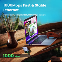 Adaptador USB C a Ethernet UGREEN 9 en 1, 5Gbps, USB 3.0, Estación de Acoplamiento, Carga PD 60W, Lector de Tarjetas SD, Hub USB C con HDMI 4K