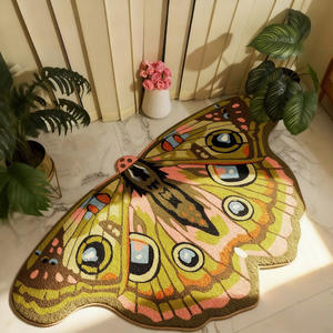 Alfombra creativa con forma de mariposa, imitación de cachemira, grosor medio, diseño novedoso para sala de estar, dormitorio, decoración del hogar - Product Image 1
