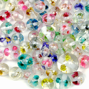 Yining Bán Buôn 12Mm 16Mm 20Mm 25Mm Nhựa Rõ Ràng Tự Nhiên Khô Hoa Vàng Lá Hạt Trong Suốt Loose Hạt Cho DIY Bút Làm - Product Image 4